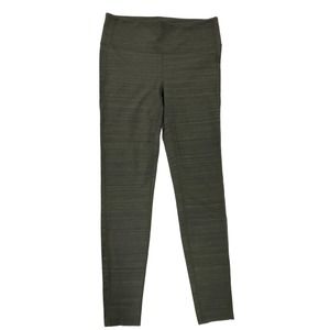 Women’s Athleta Leggings Green/Blue Striped Size Medium at Long Hits at Ankles